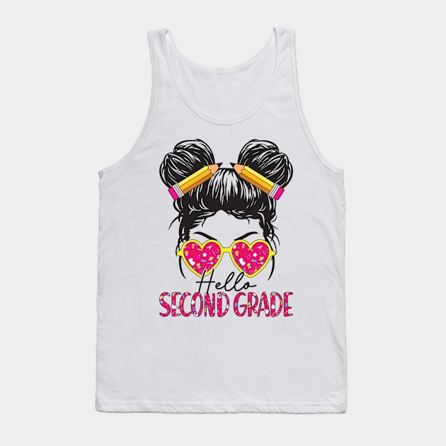 Hello Second Grade Team 2nd Grade Back to School Teacher Kid Tank Top by AWESOME ART